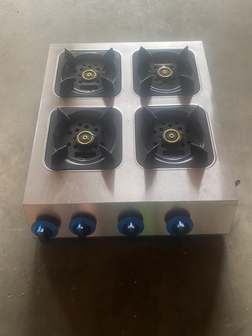 4-Burner Stainless Steel Commercial Gas Stove