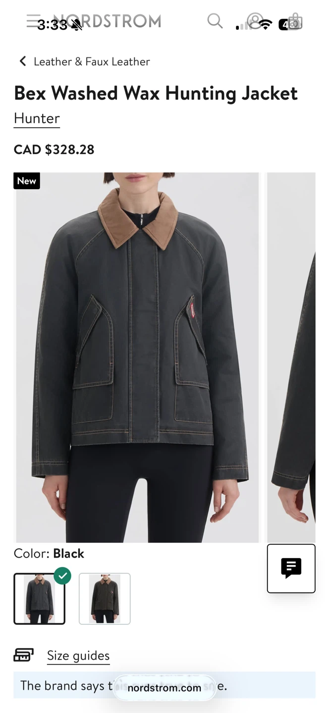 Hunter Bex Washed Wax Hunting Jacket - Black - photo 2