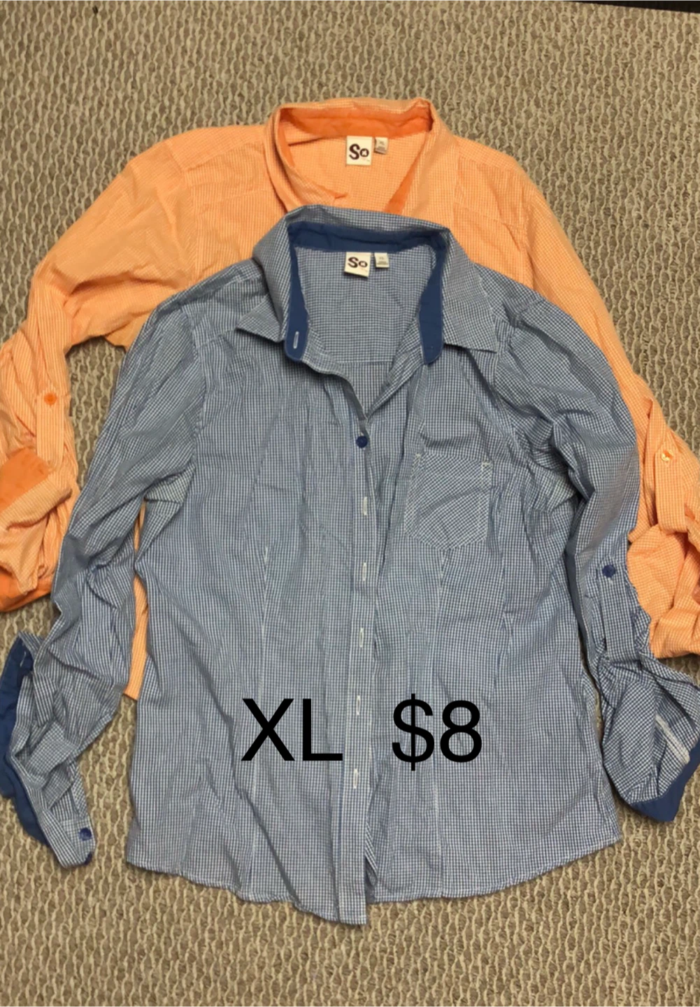 Jr. Long Sleeve Shirts Lot sizes XL
