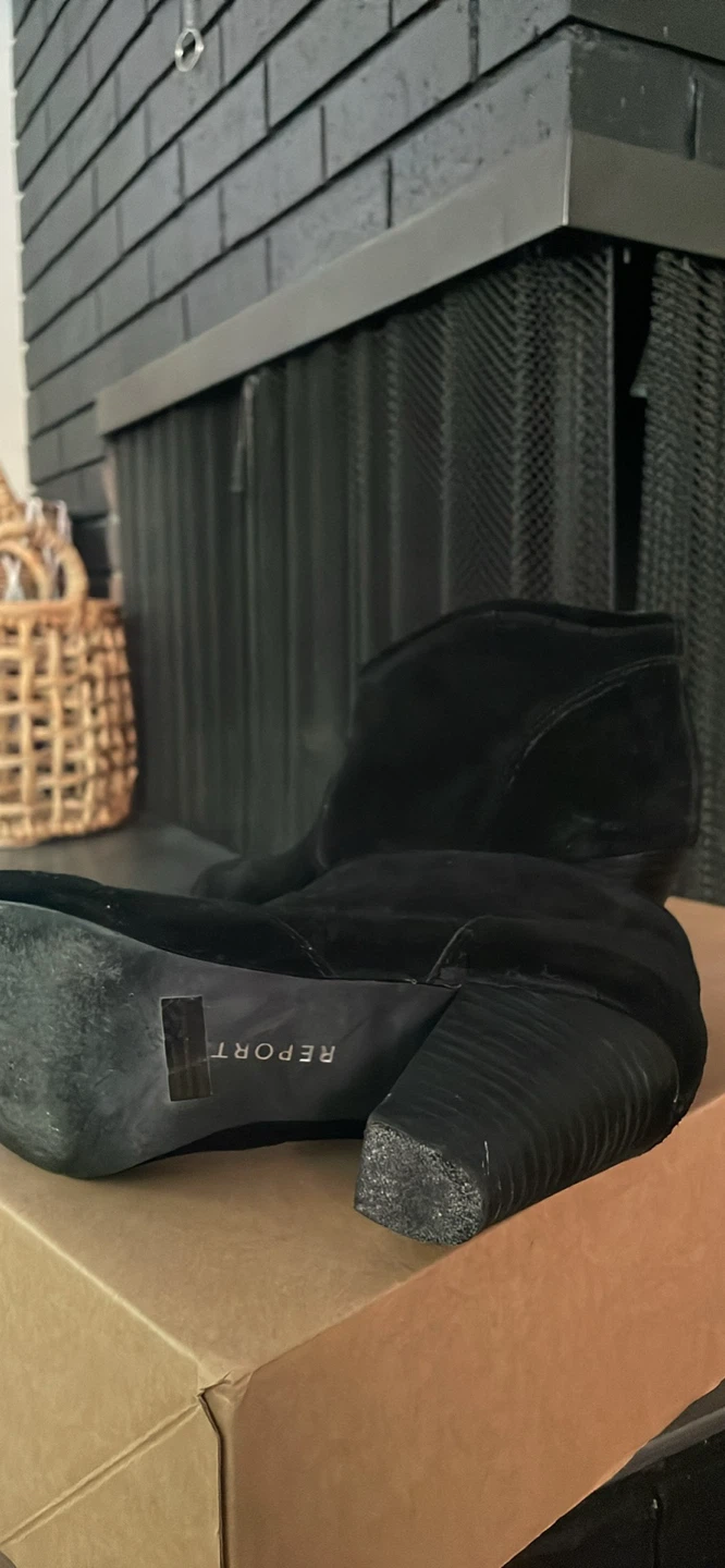 Black Suede Heeled Ankle Boots - photo 4