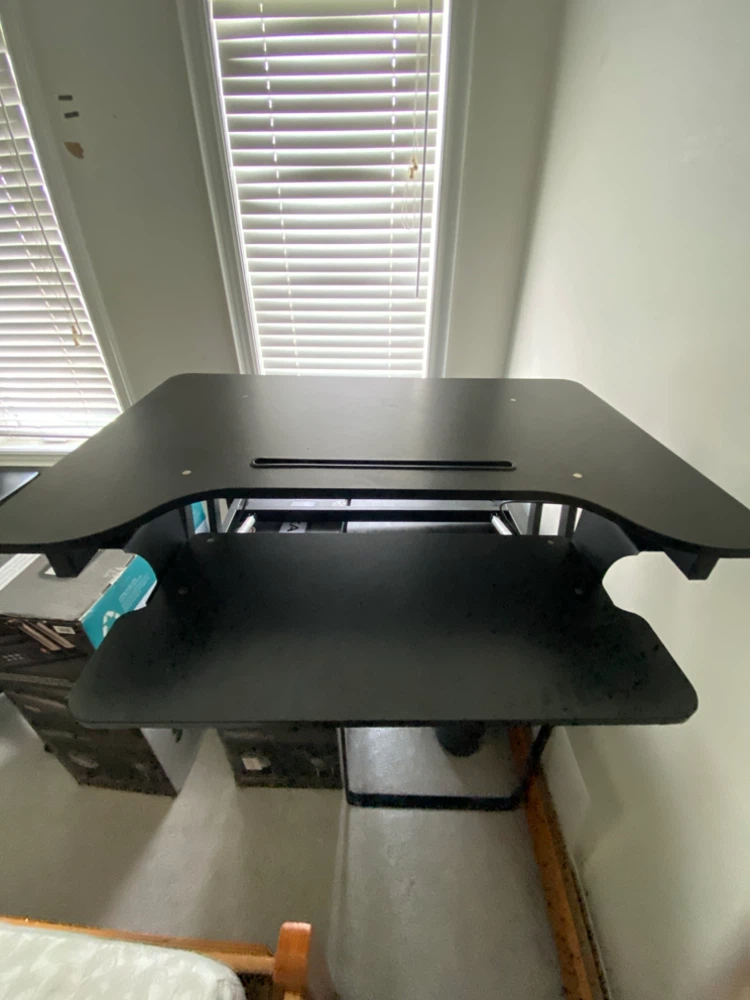 Black Adjustable Standing Desk Converter - photo 2