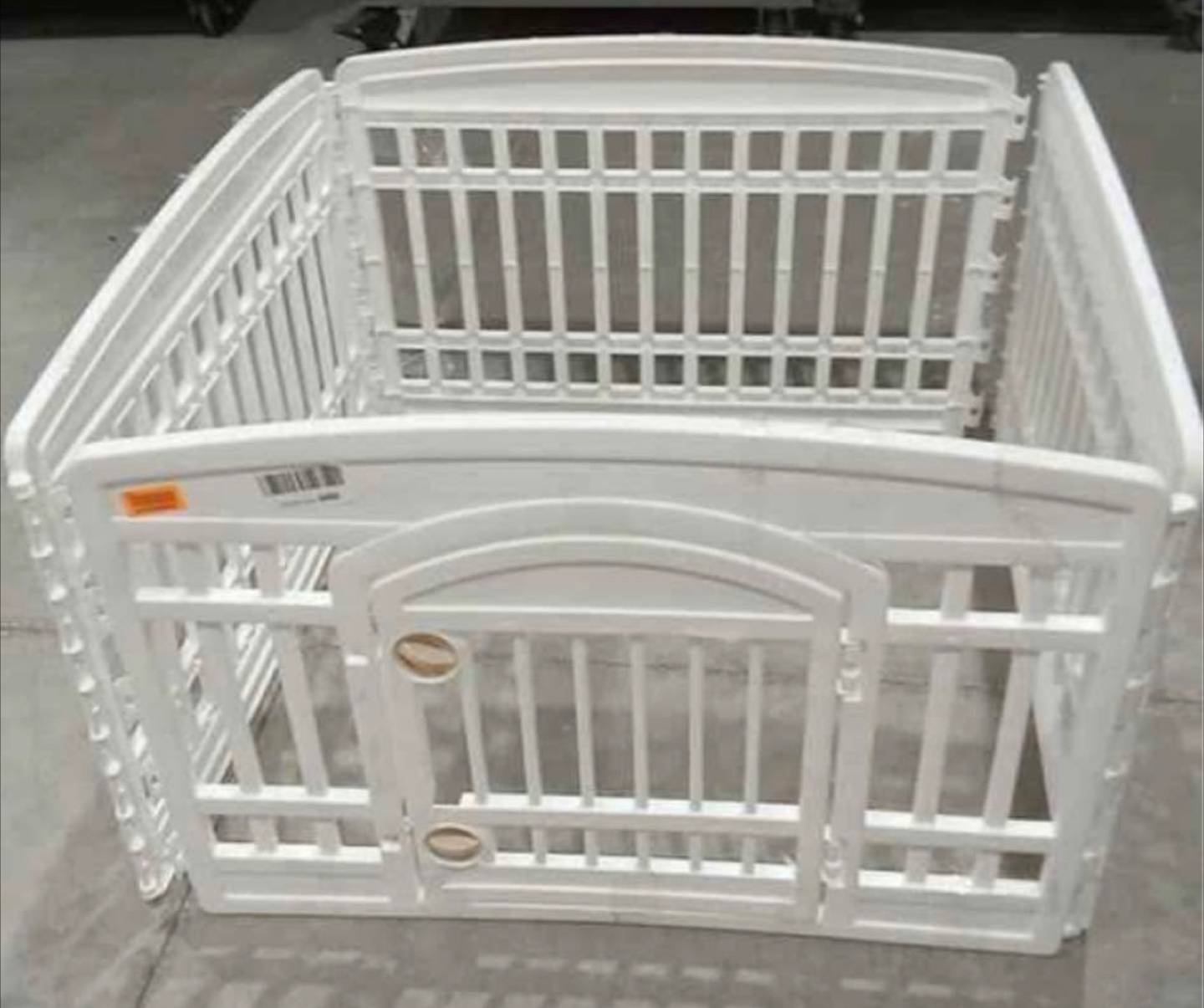 White Plastic Playpen with Door