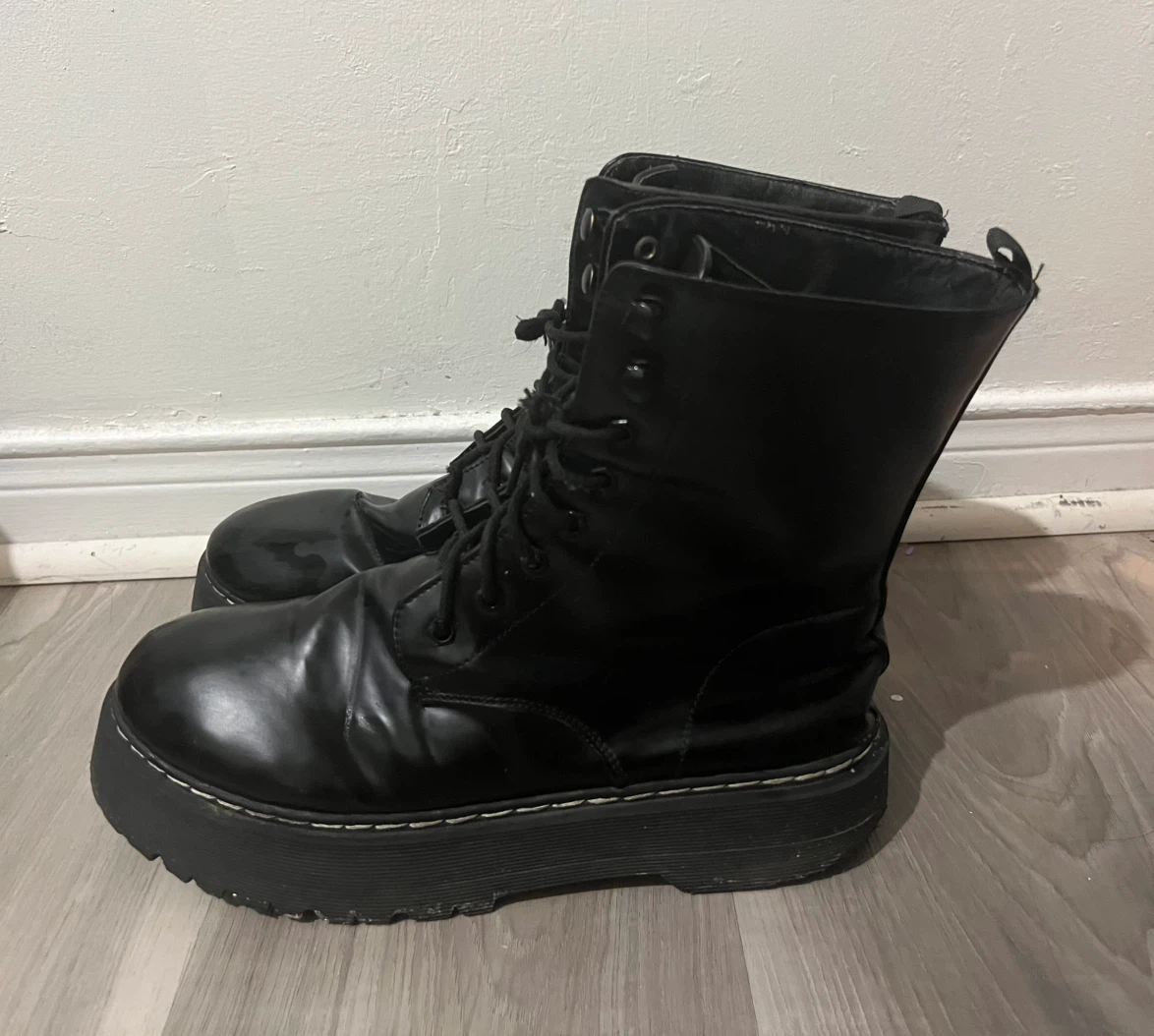 Platform Lace-Up Combat Boots - photo 2