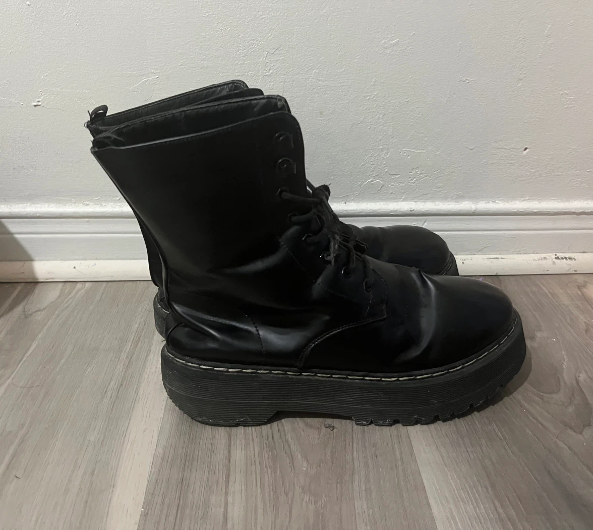 Platform Lace-Up Combat Boots - photo 4