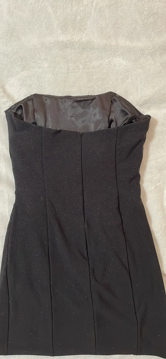 Black strapless sparkly mini dress - photo 2