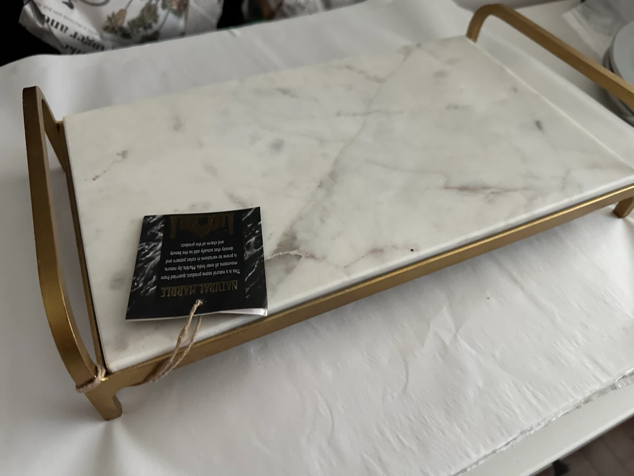 Marble and Gold Serving Tray - photo 2