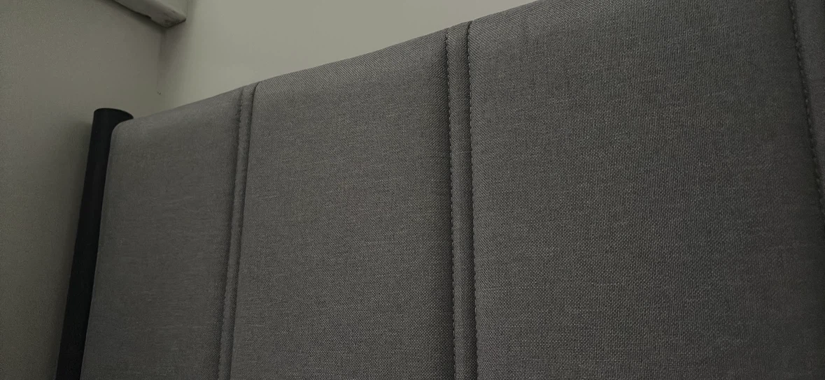 Grey upholstered headboard bedrame twin Size