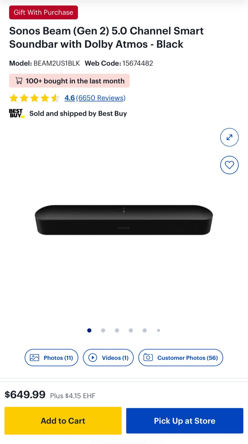 Sonos Beam Gen 2 + Sonos Sub – Full Set / Like New - photo 2