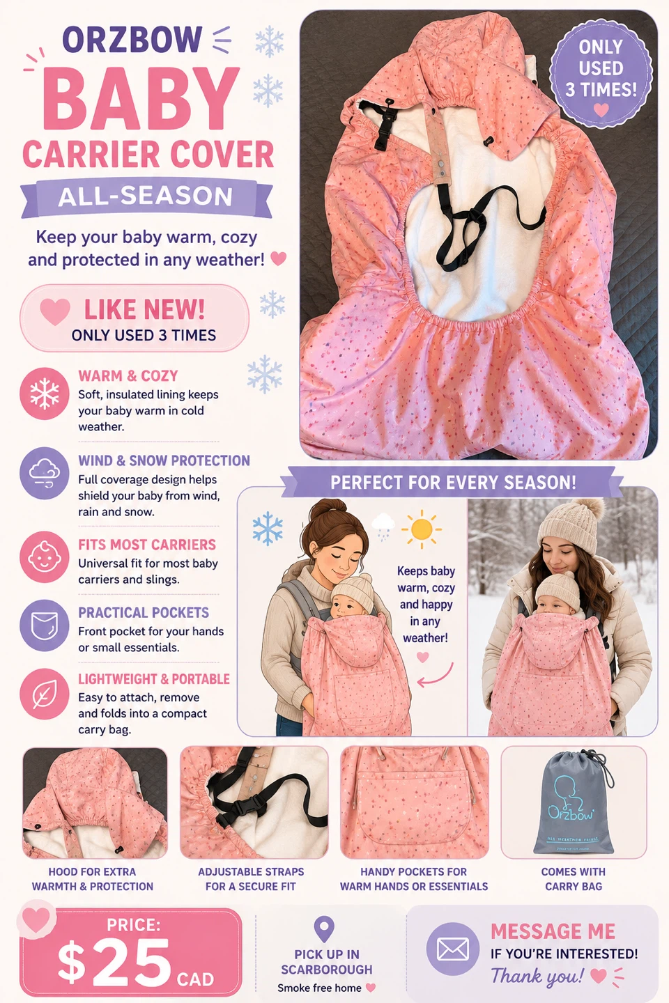 Orzbow Baby Carrier Cover - All-Season