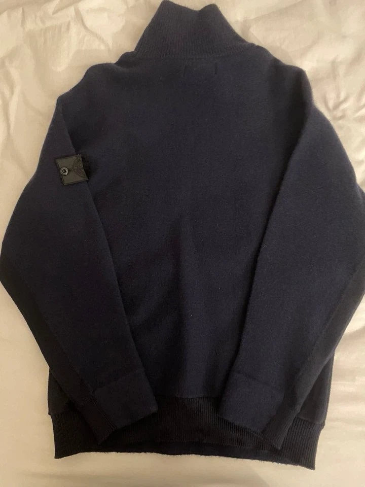 Stone Island Navy Wool Turtleneck Sweater