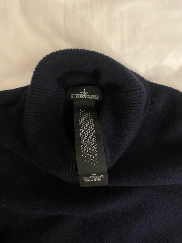 Stone Island Navy Wool Turtleneck Sweater - photo 3