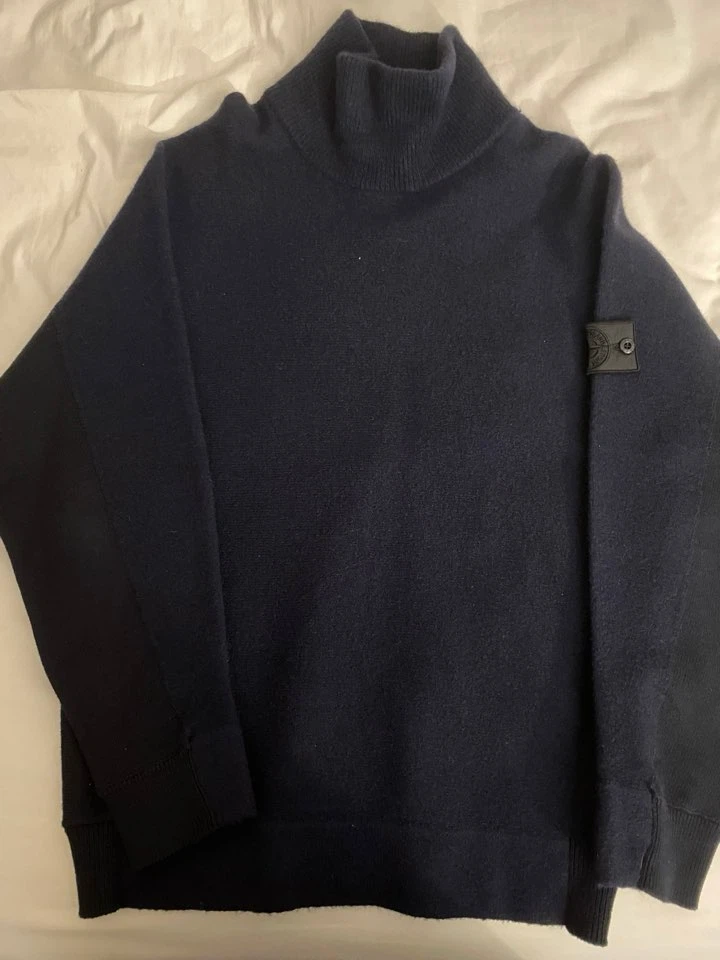 Stone Island Navy Wool Turtleneck Sweater - photo 4