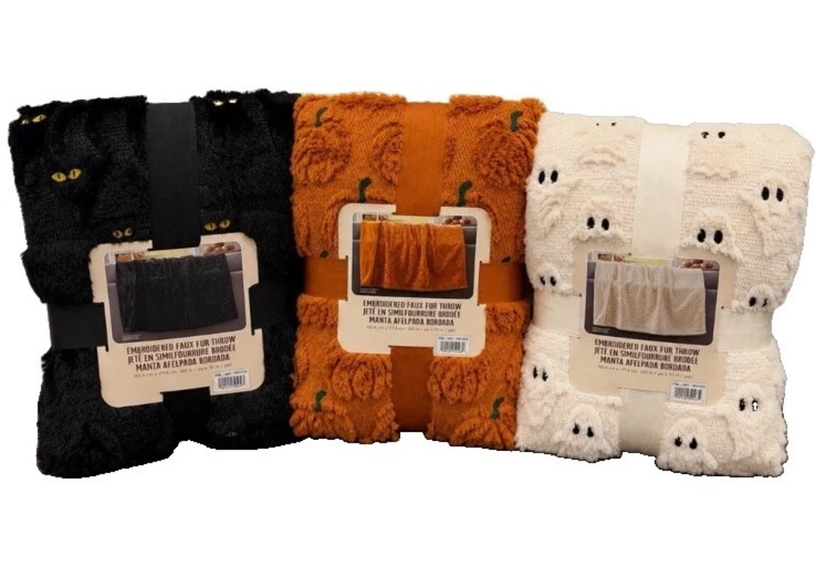 NWT Costco Halloween Faux Fur Throw Blankets (Set of 3) - photo 3