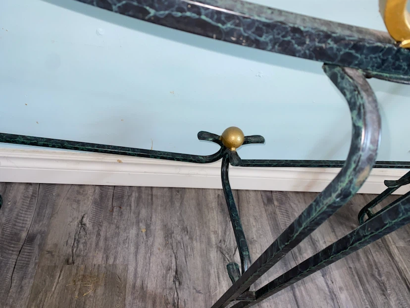 Console Table with Glass Top. Not used. Been sitting in basement - photo 5