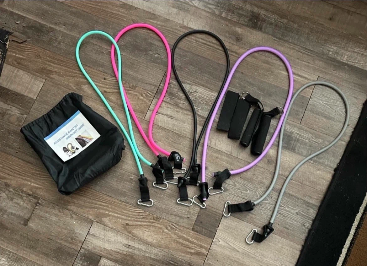Resistance Band Set with Handles and Bag