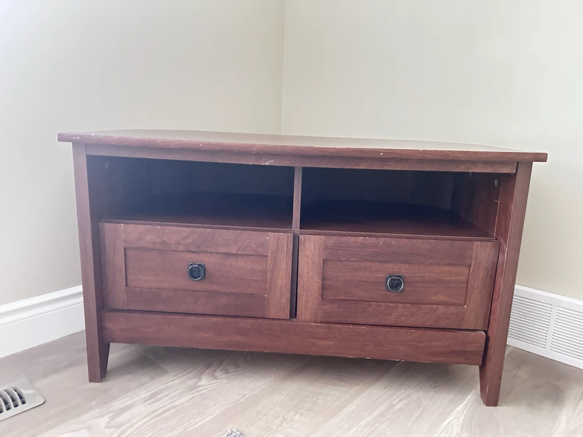Brown Wooden TV Stand with Drawers