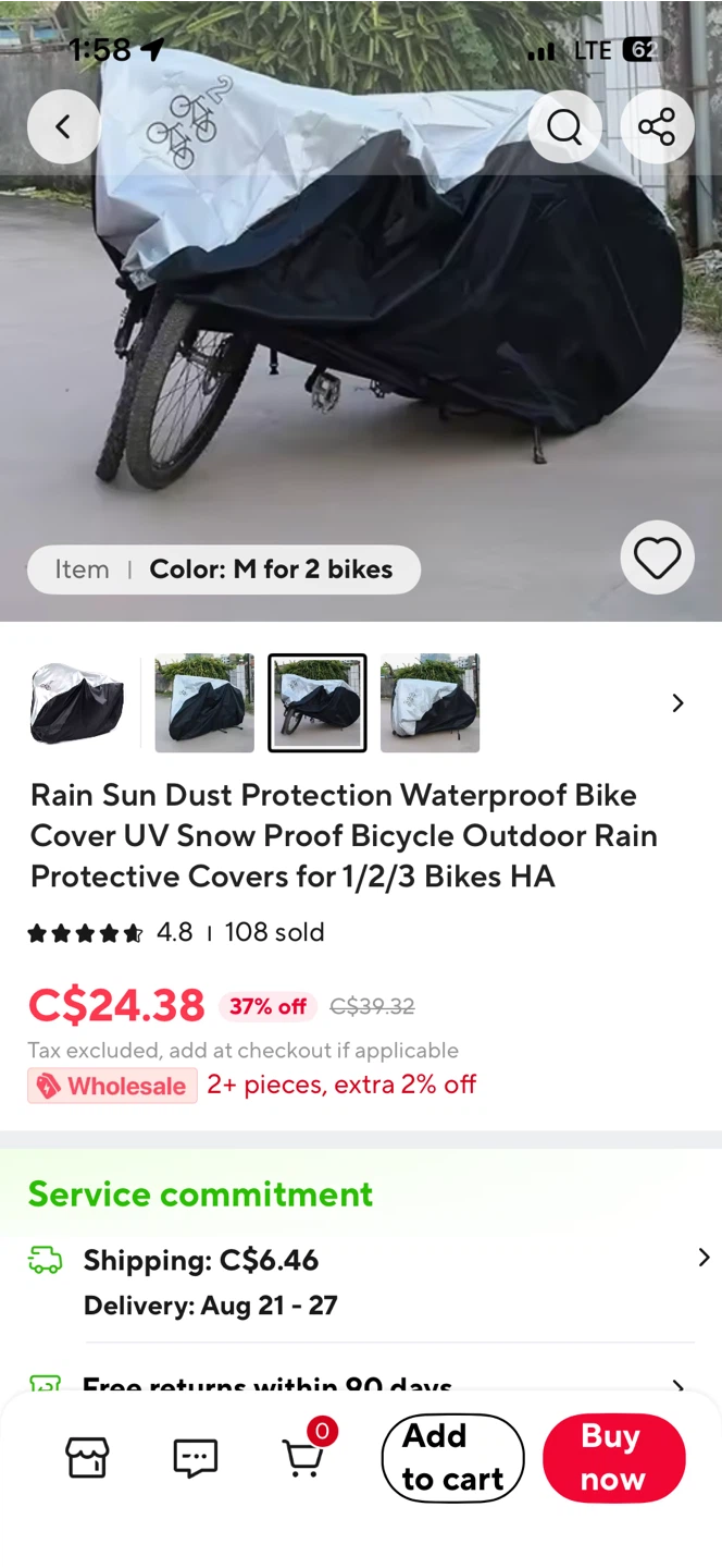 2-bike bicycle cover – waterproof UV & dust protection - photo 2