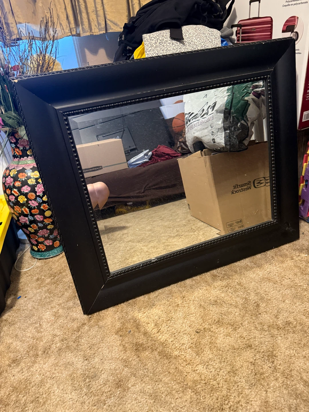 Black Decorative Wall Mirror - photo 2