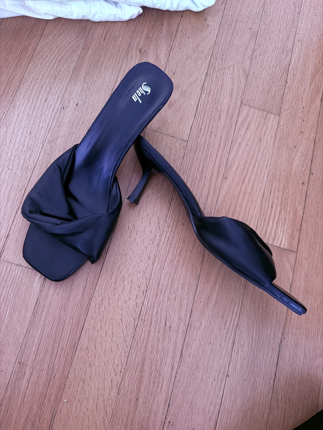 Shein Black Faux Leather Square Toe Heeled Sandals - photo 2