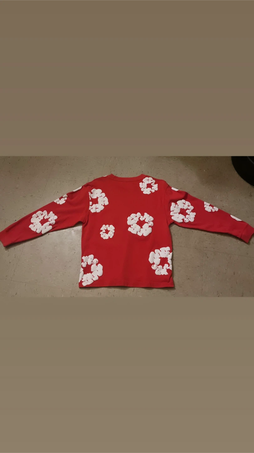 DENIM TEARS Red Floral Long Sleeve Shirt Size S - photo 2
