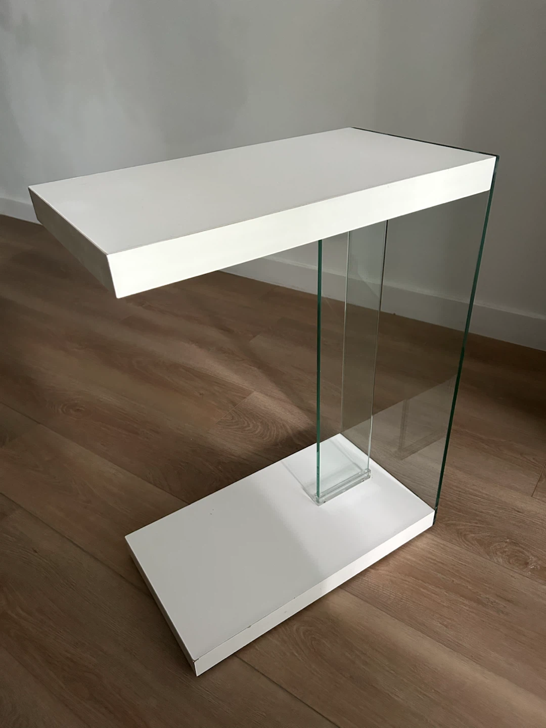 C table with glass panel
