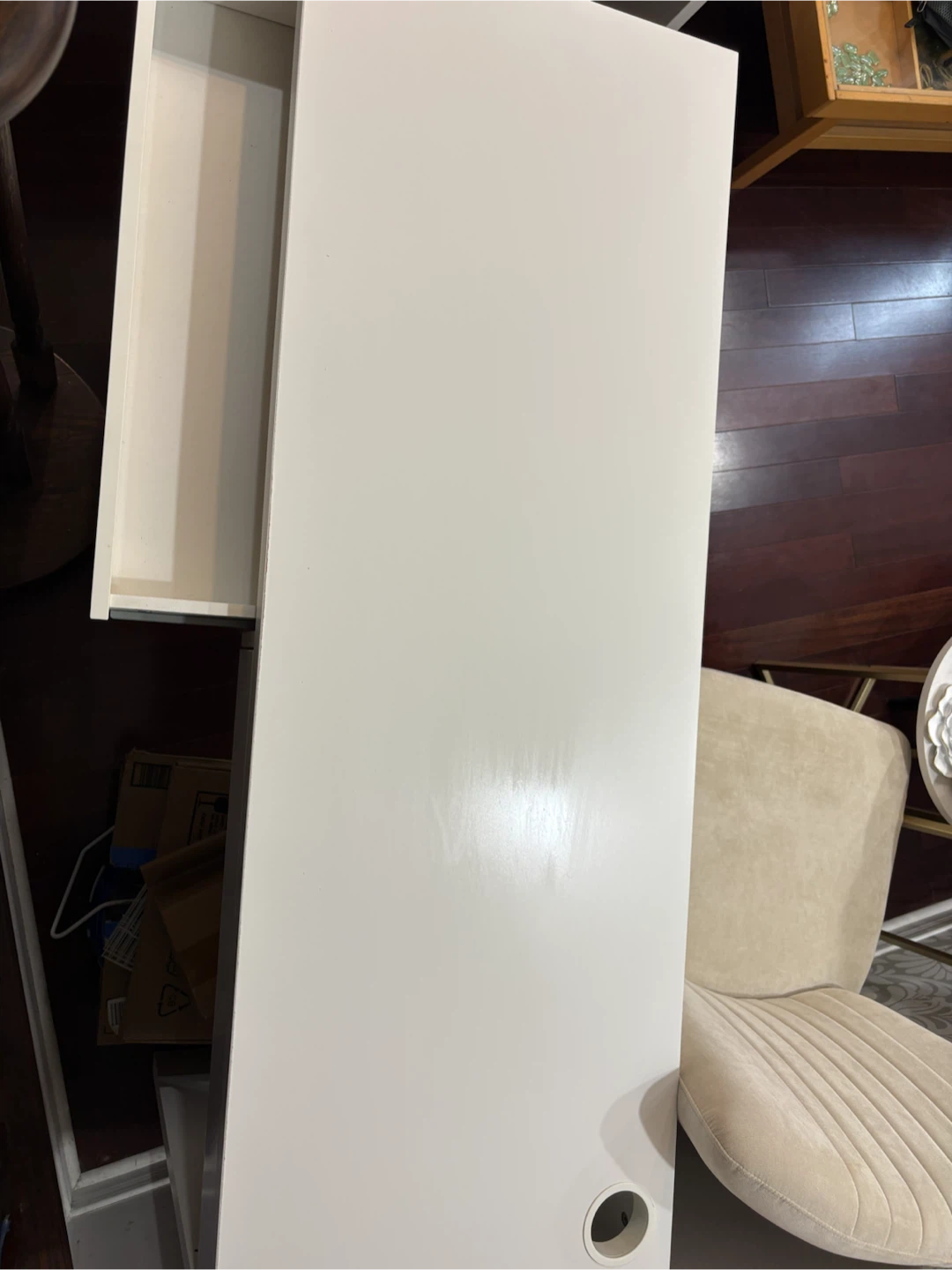 White Desk with Two Drawers - photo 2