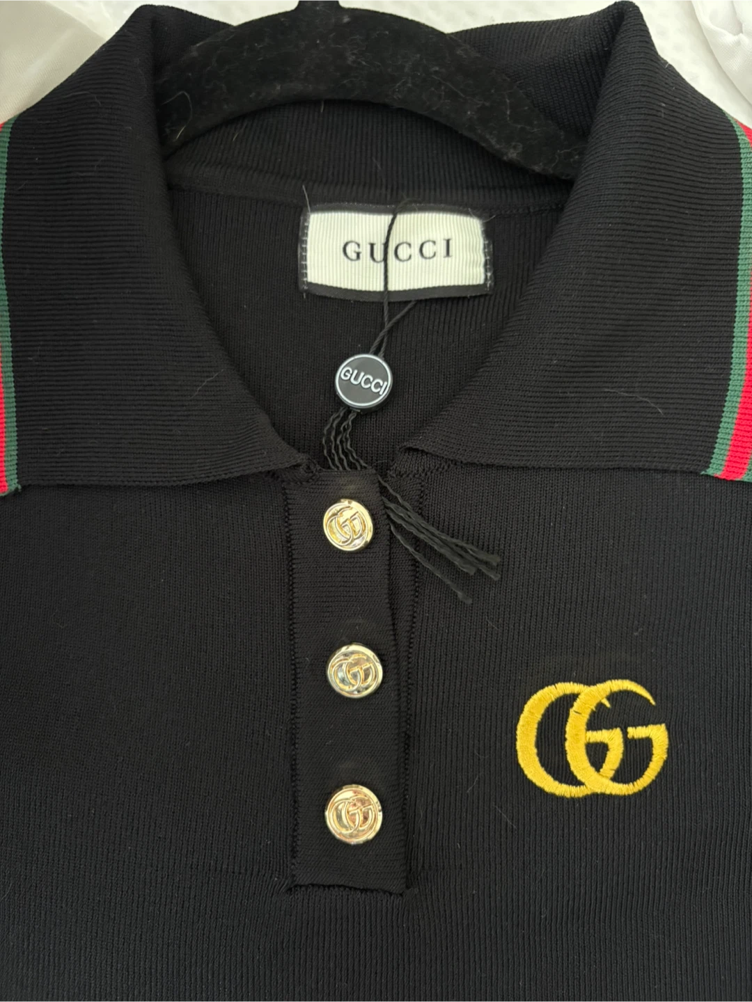 GUCCI Black Polo Shirt with GG Logo - photo 4