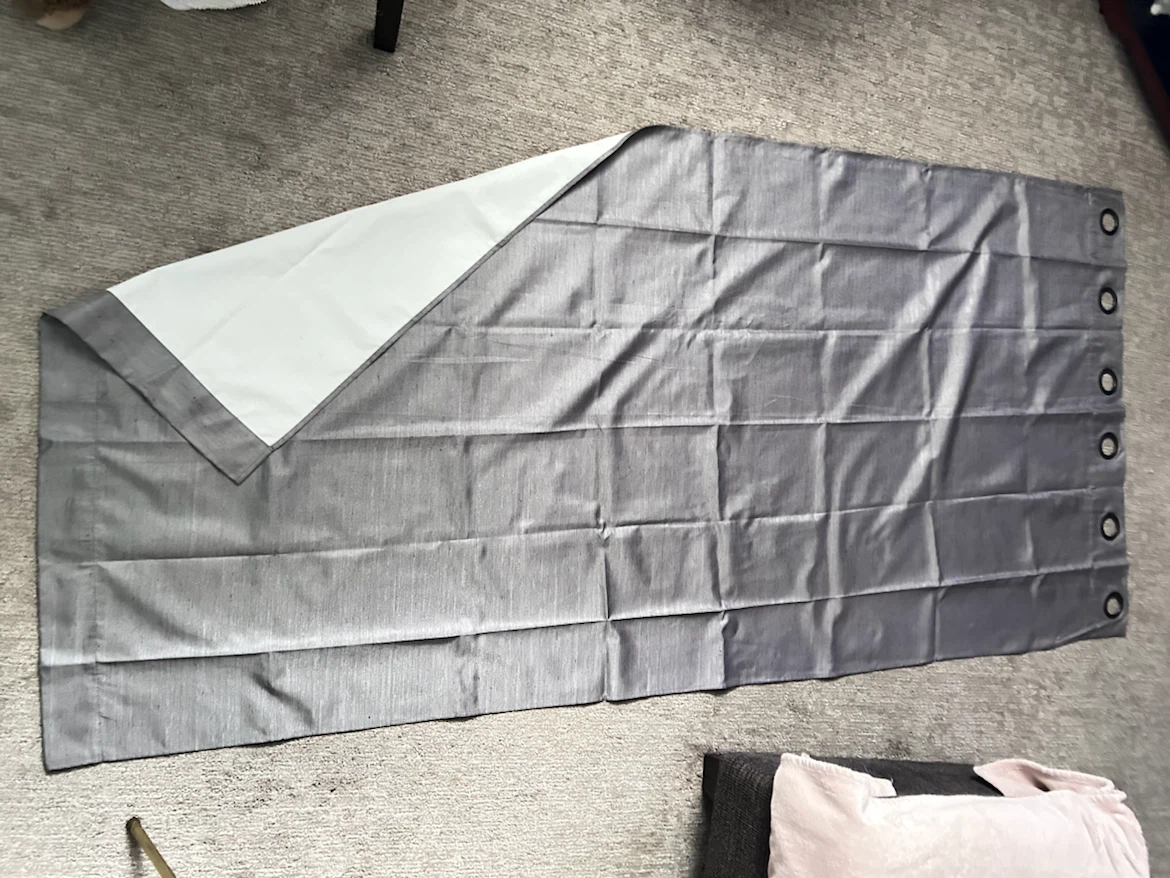 Grey Eyelet Curtain Panel