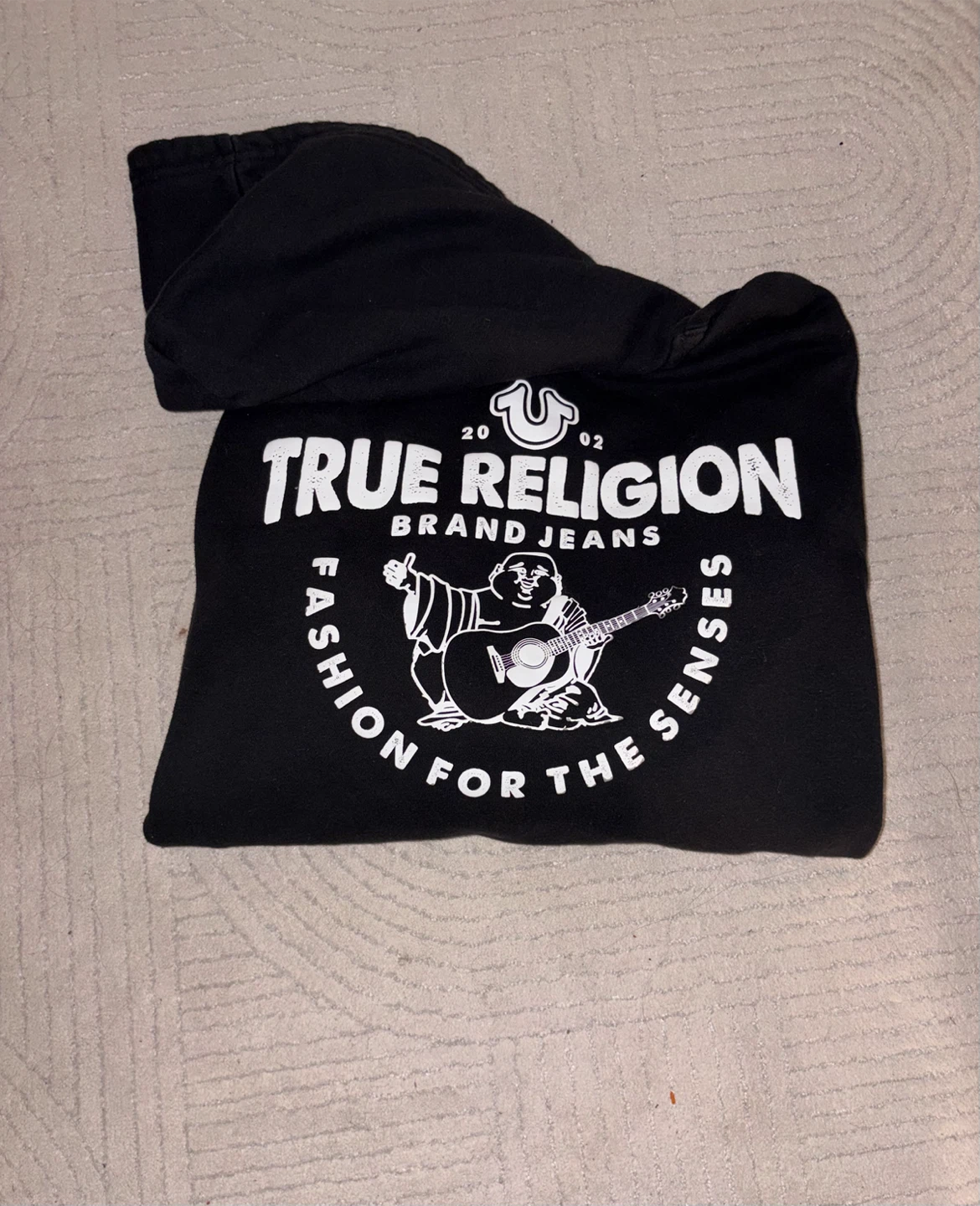 True Religion Black Buddha Graphic Hoodie