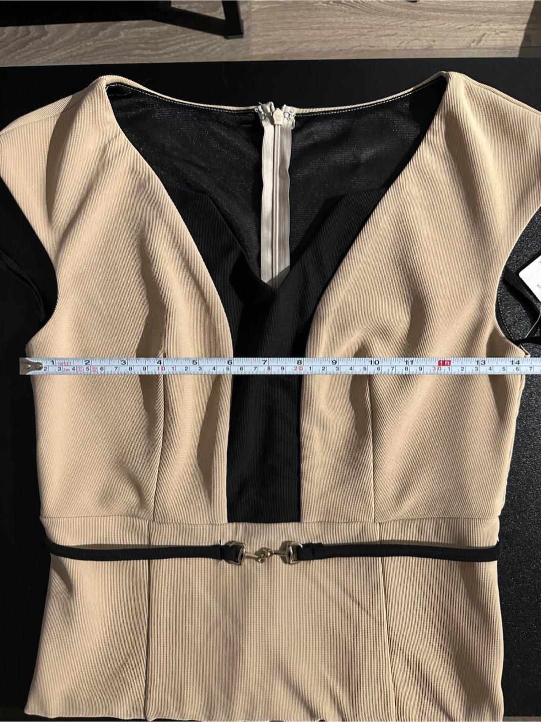 Brand New with Tags – Beige & Black Dress (Size L) - photo 4