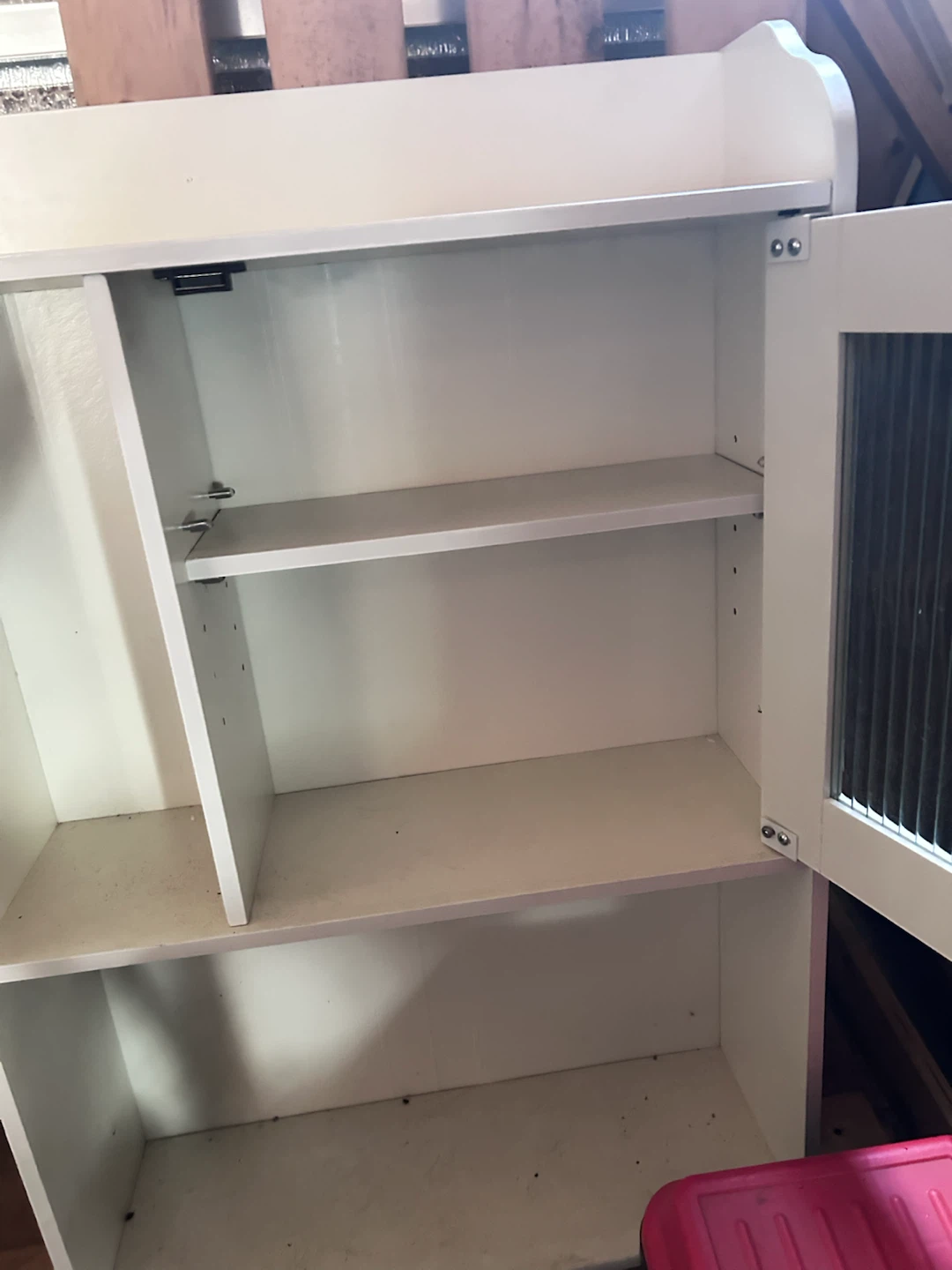 White Storage Cabinet with Glass Door - photo 2