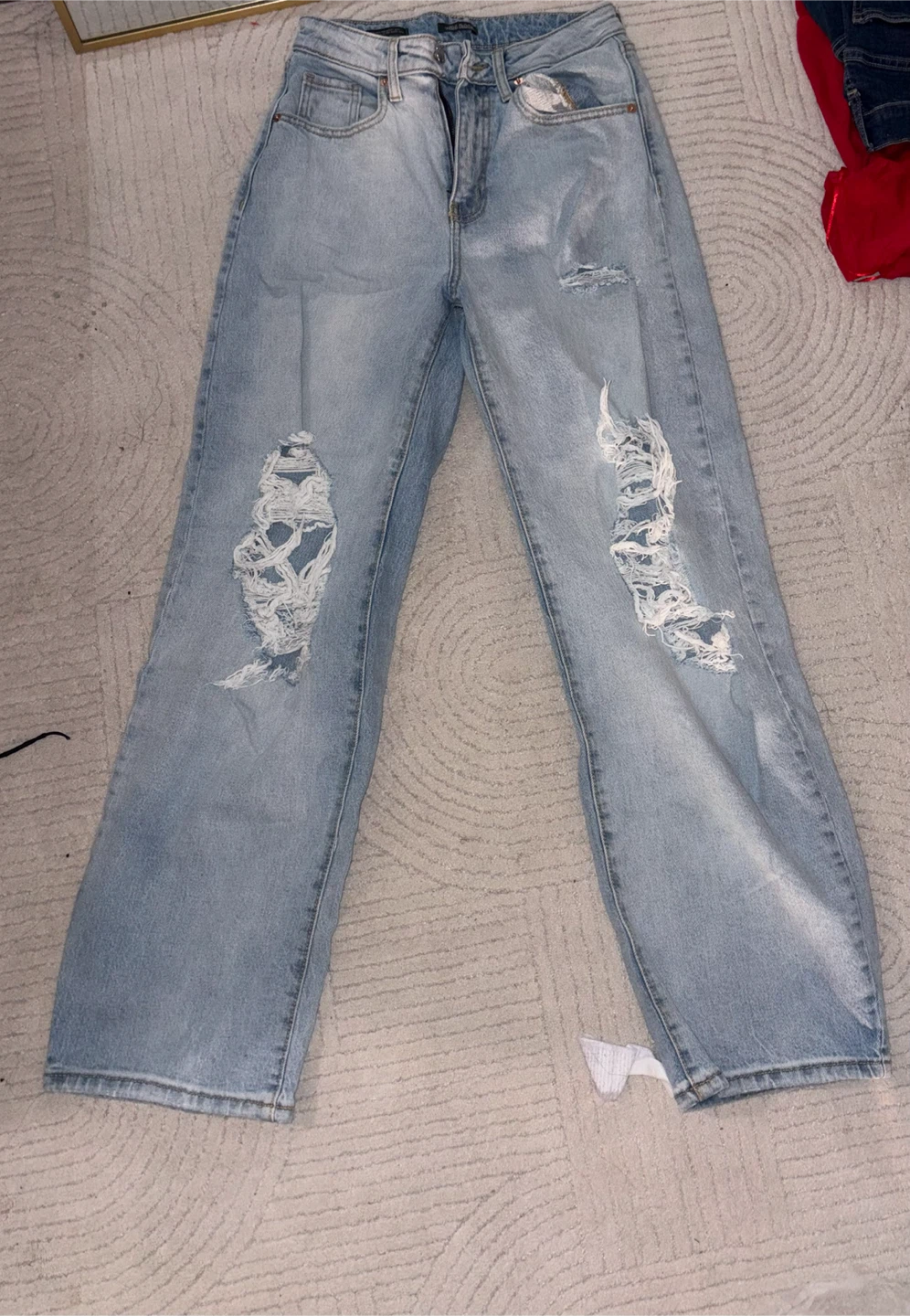 Light Wash Distressed Denim Jeans