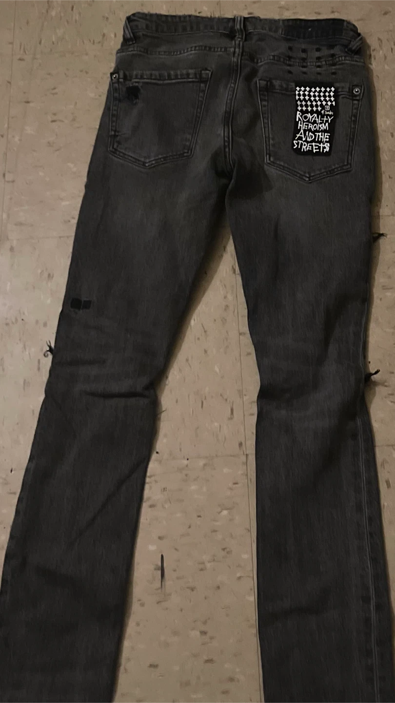 Men's Black Distressed Skinny Jeans - photo 2