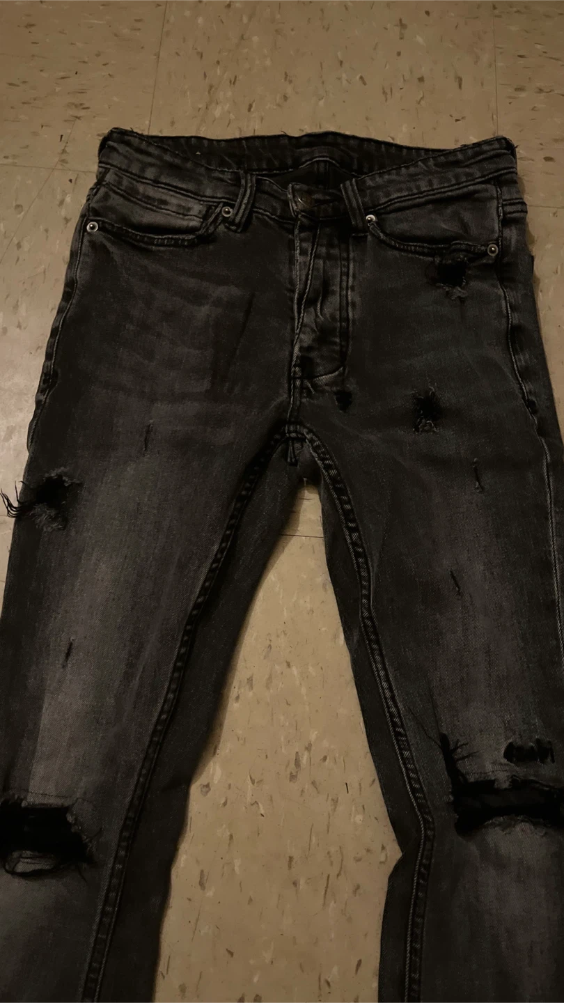 Men's Black Distressed Skinny Jeans - photo 3