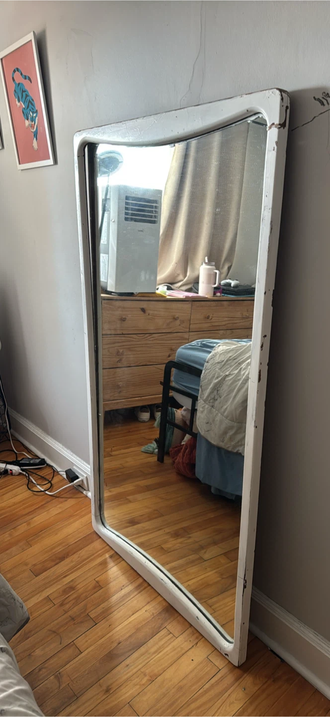 Vintage White Frame Full Length Mirror