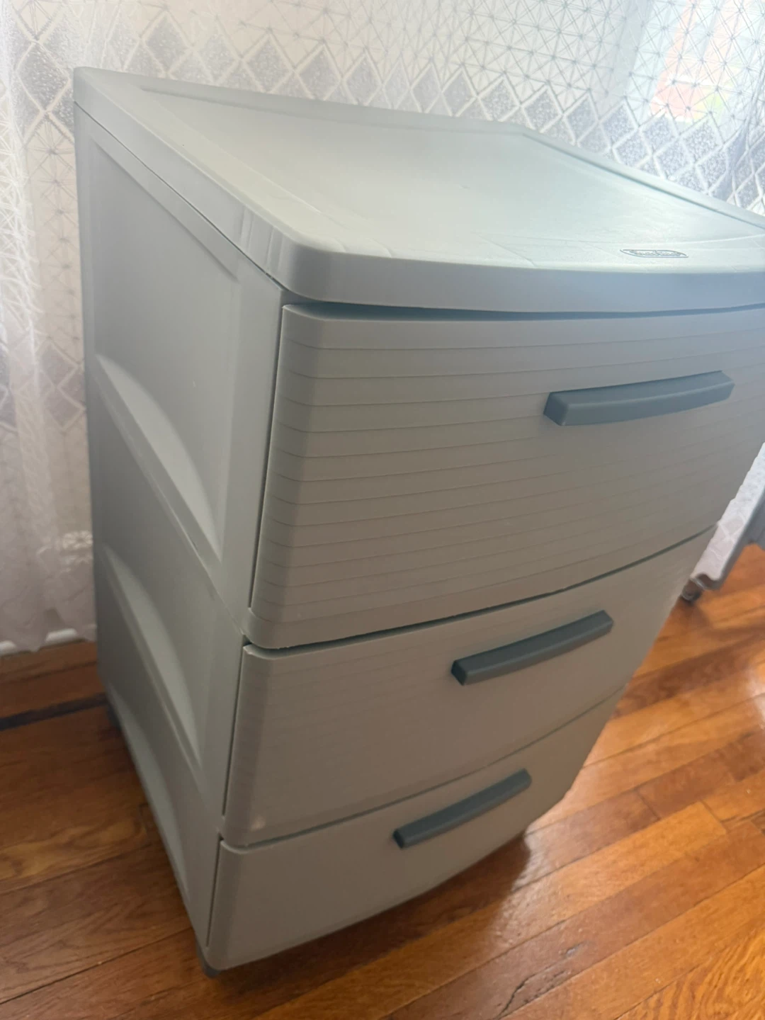 Grey 3-Drawer Plastic Storage Cabinet