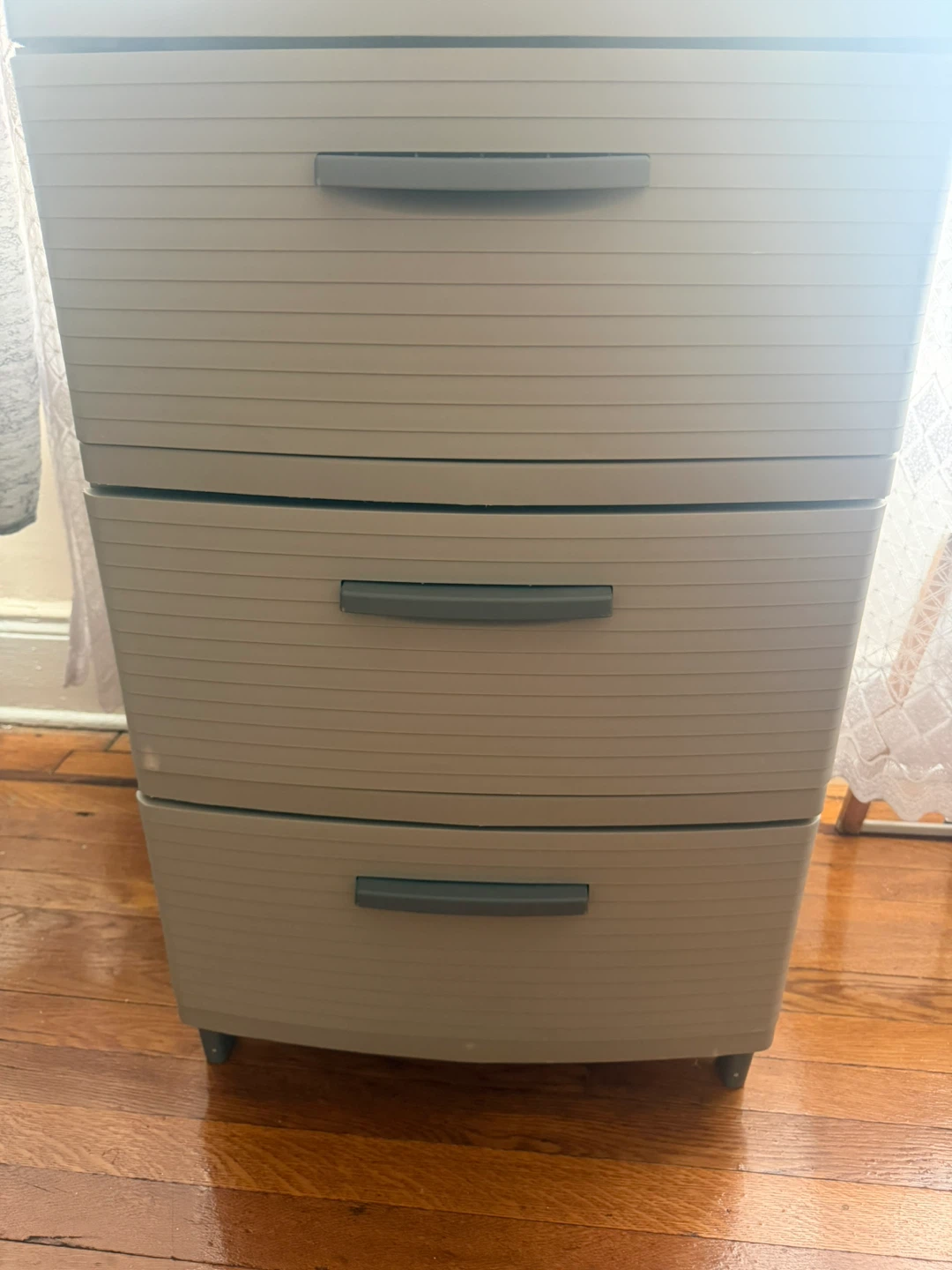 Grey 3-Drawer Plastic Storage Cabinet - photo 2
