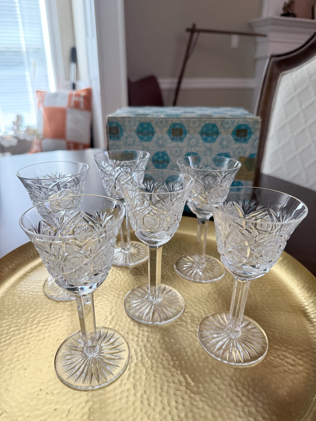 Bohemia Crystal hand-cut sherry wine glasses