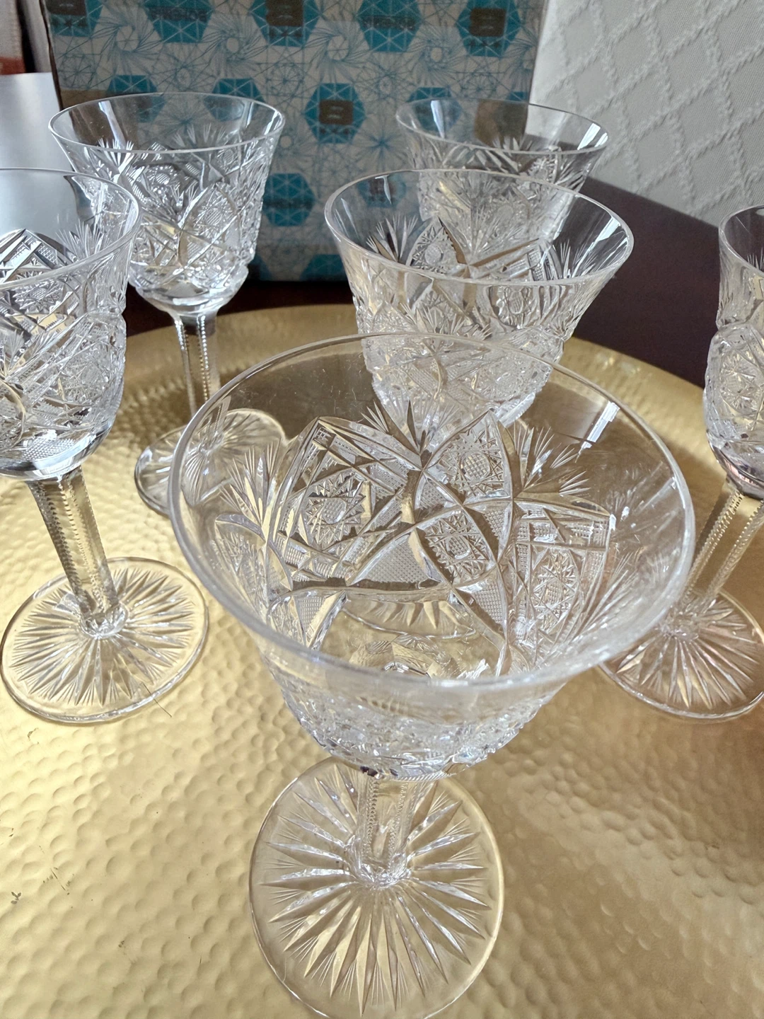 Bohemia Crystal hand-cut sherry wine glasses - photo 2
