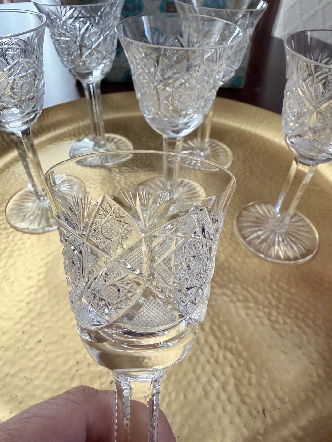 Bohemia Crystal hand-cut sherry wine glasses - photo 3