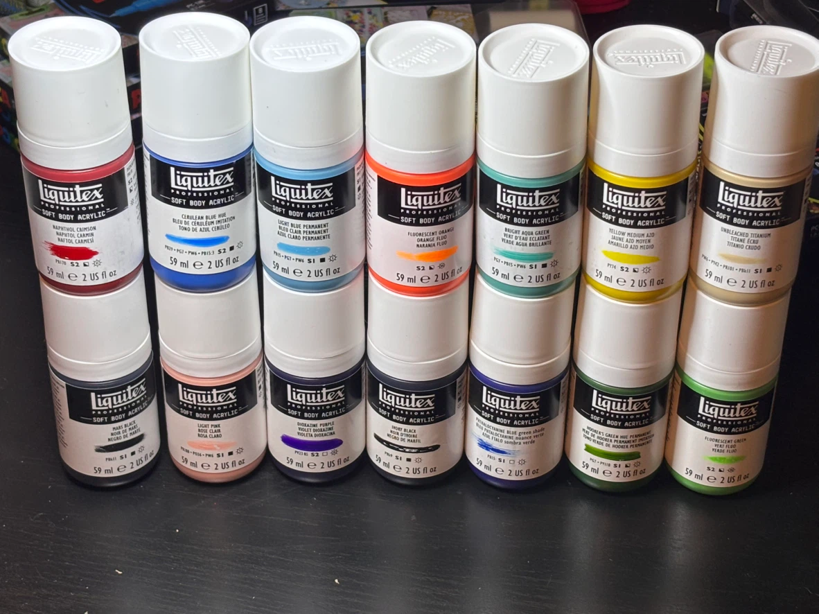 Liquitex® Professional Soft Body Acrylic Bottles 2oz. Lot of 14