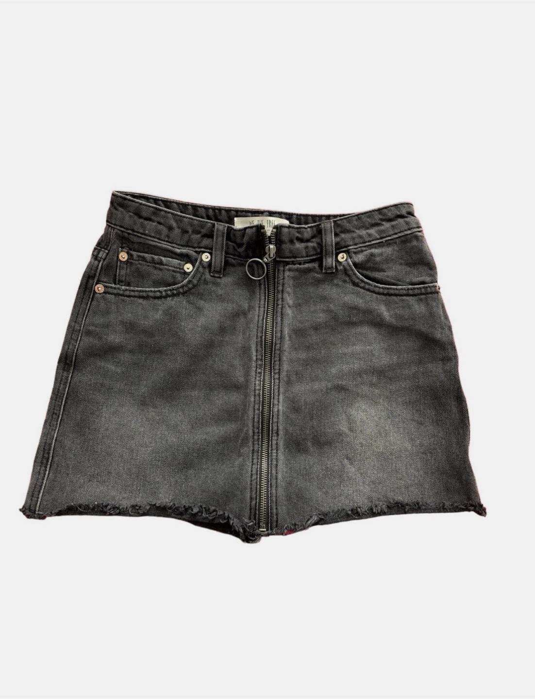 We the Free Free People Zip It Up Washed Denim Mini Skirt - photo 2