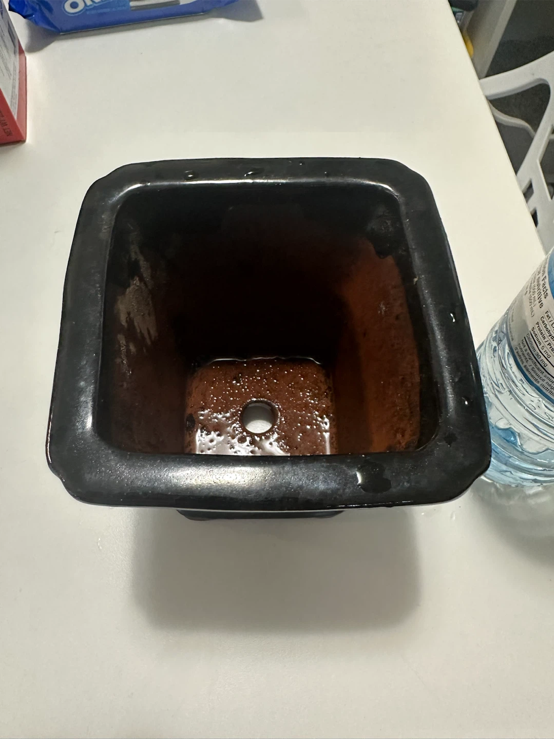 Black Ceramic Square Plant Pot - photo 2