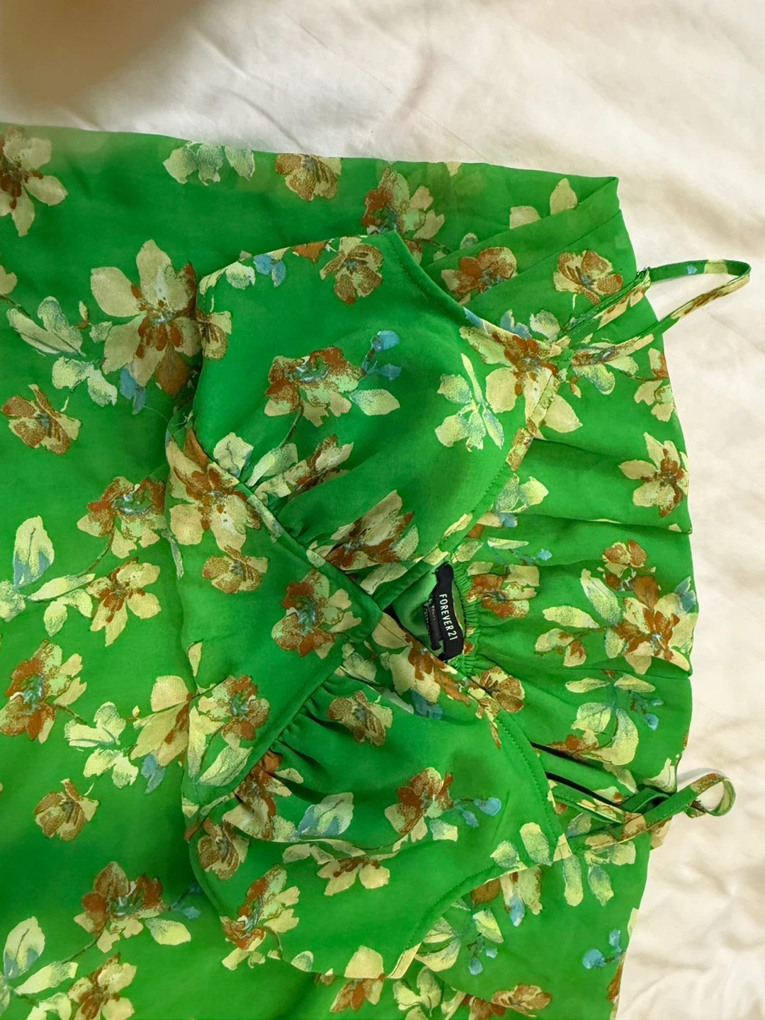 Forever 21 Green Floral Print Mini Dress - photo 2