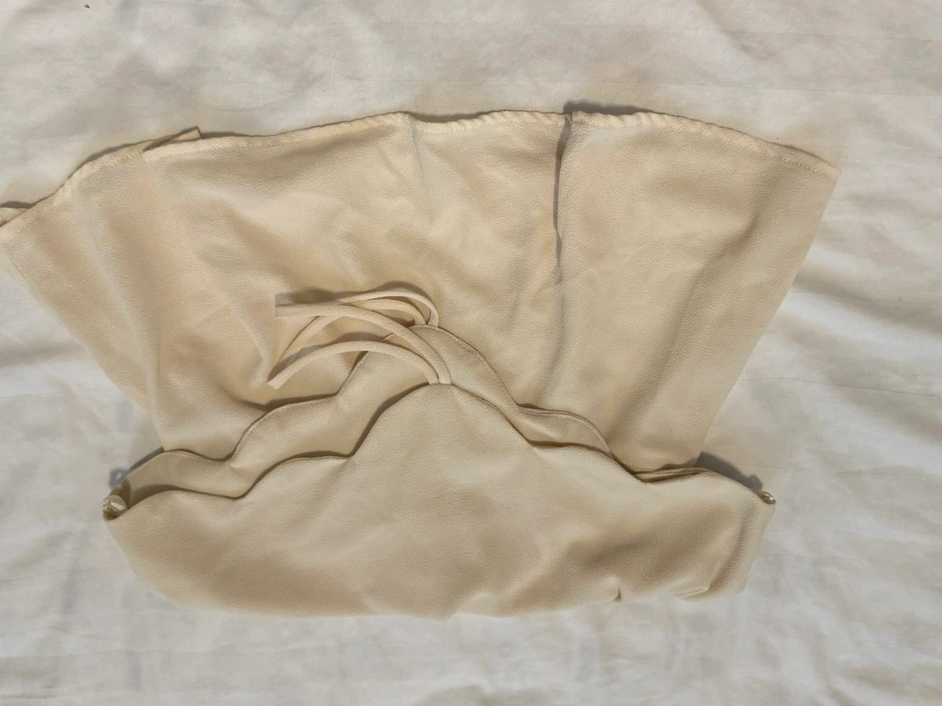 Monteau Cream Scalloped Hem Top - photo 2