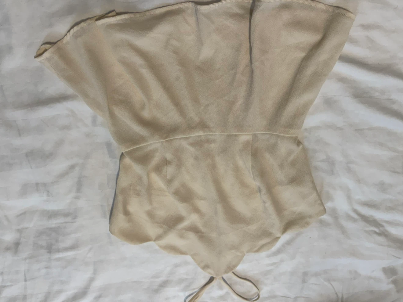 Monteau Cream Scalloped Hem Top - photo 3