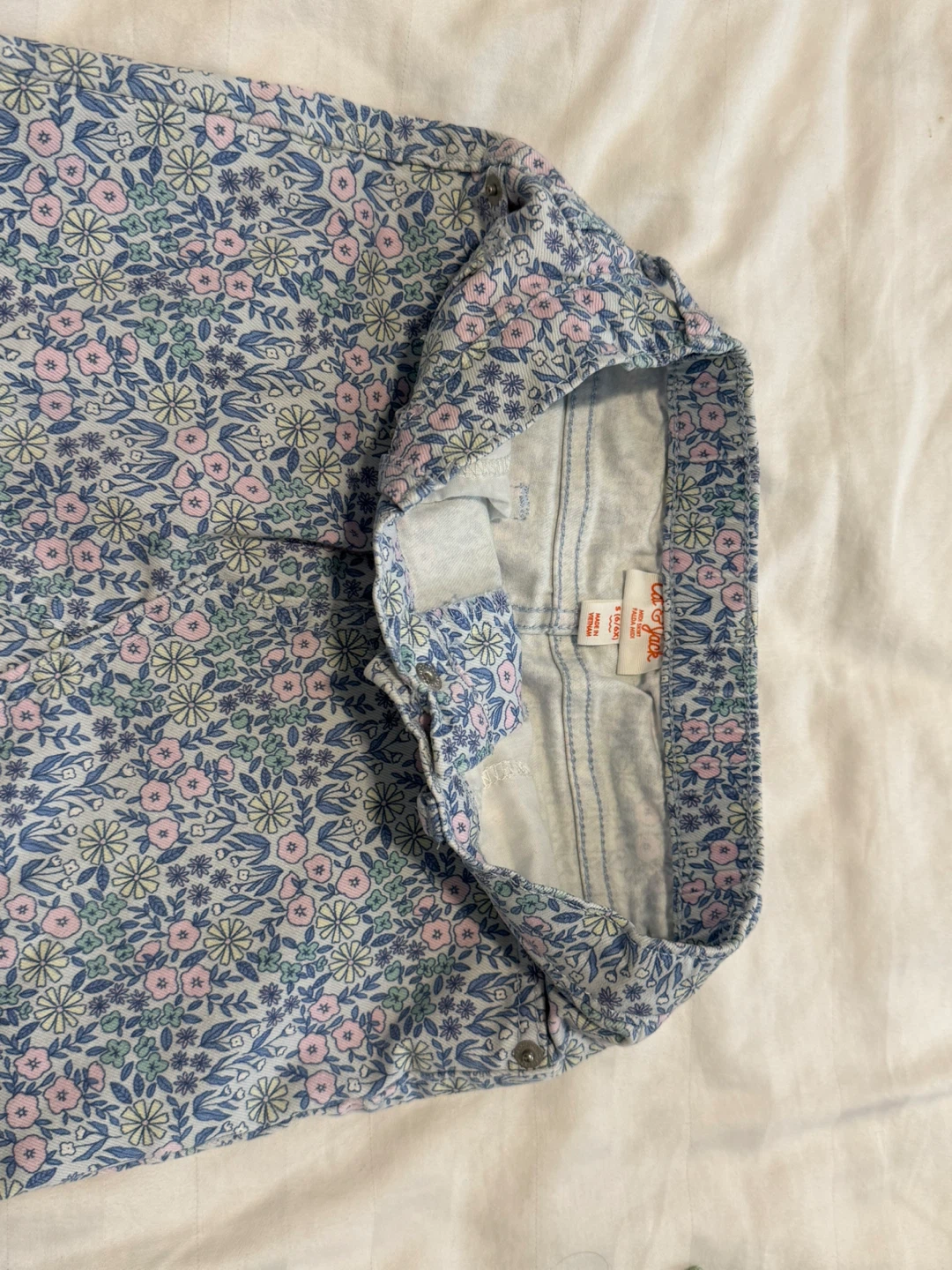 Cat & Jack Floral Denim Skirt Size 7 - photo 3