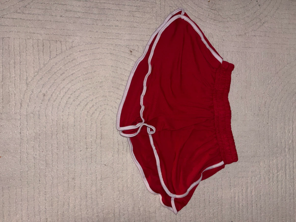 Red Dolphin Shorts with White Trim