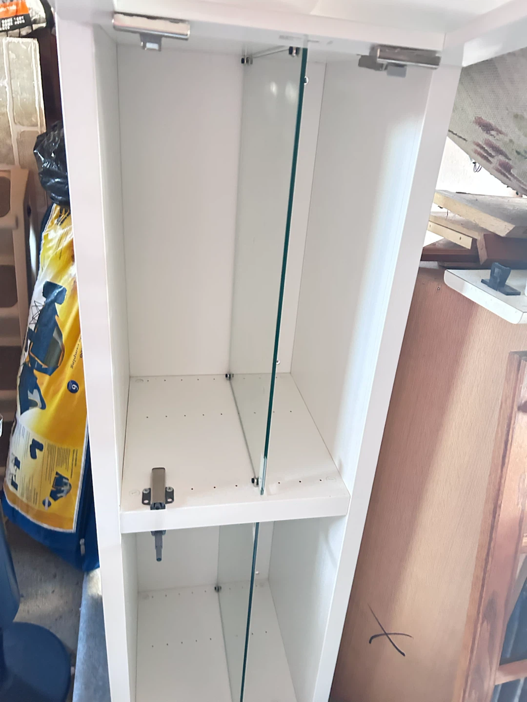 IKEA White Display Cabinet with Glass Doors - photo 2