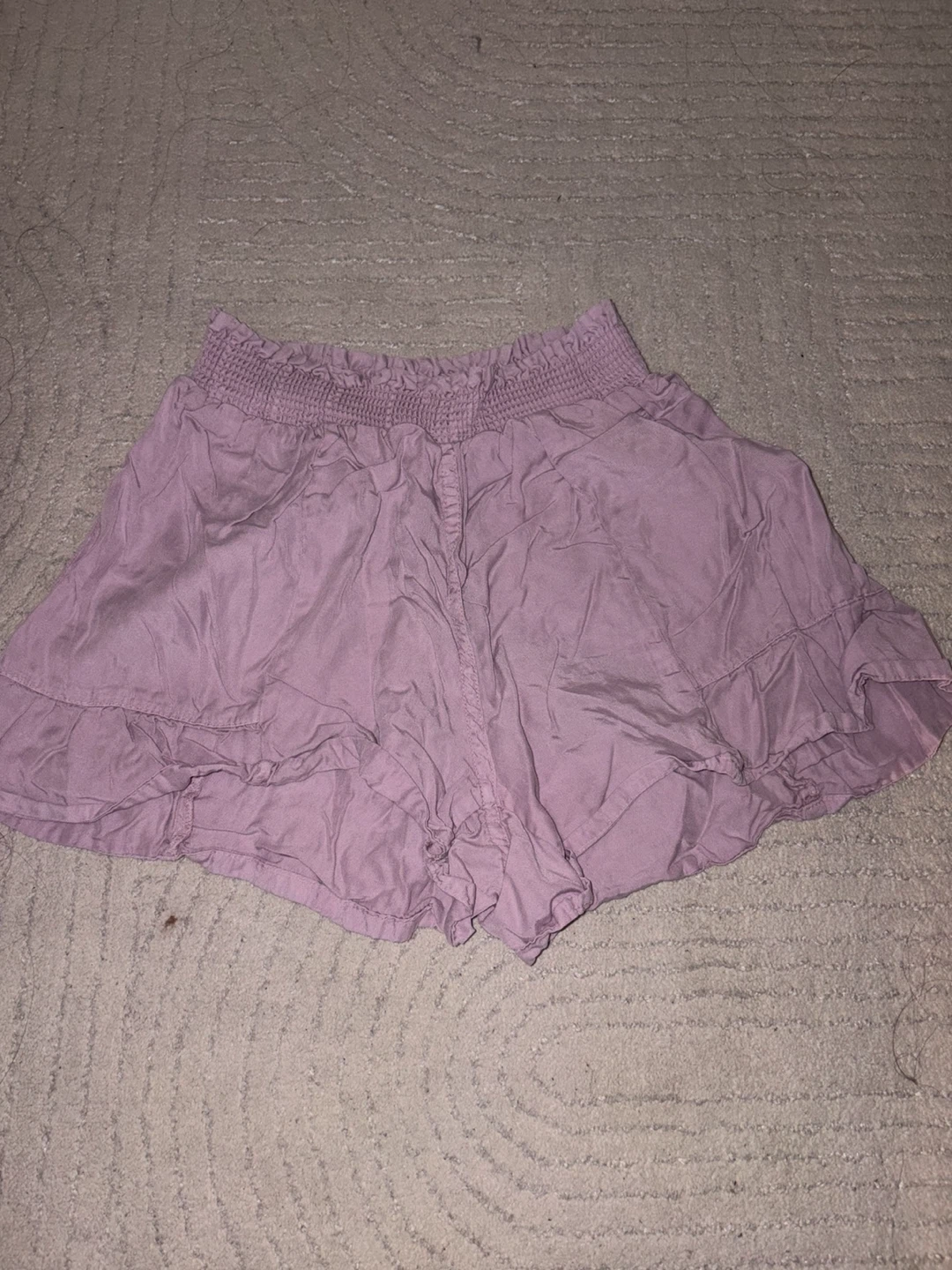 Light Purple Ruffled Shorts